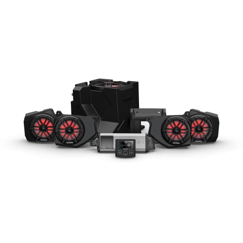 Rockford Fosgate RNGR18-STG4 Audio Kit: PMX-2 Receiver, 1500-Watt Amp, M1 Series Color Optix Multicolor LED Lighted Front & Rear Speakers Plus Subwoofer for Select Polaris Ranger Models (2018-2022) Rockford Fosgate RNGR18-STG4 Audio Kit: PMX-2 Receiver, 1500-Watt Amp, M1 Series Color Optix Multicolor LED Lighted Front & Rear Speakers Plus Subwoofer for Select Polaris Ranger Models (2018-2022)